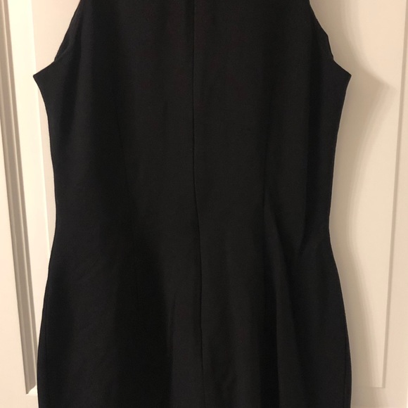 Vakko black/cream faux leather paneled dress - Picture 3 of 4